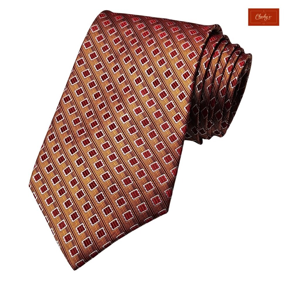 True Forum Orange/Red 100% Silk Tie 60" Long 4" Wide(ID159)